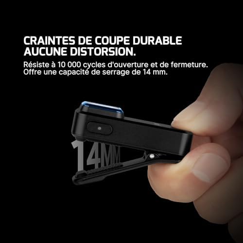 Oclip Mini Lampe de Poche à Clip Source Rouge et Blanche 300LM 70M