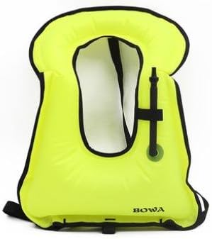 Adult children's snorkeling buoyancy vest life jacket inflatable Foldable Portable safety vest , green