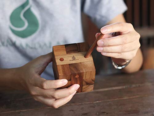 Ancient Key: Adult Wooden Puzzle - Classic Pin 3D Brain Teaser Wooden Puzzle for Teenagers Classic Handheld Interlocking Mechanical Puzzle from SiamMandalay with SM Gift Box(Pictured)… - Thumbnail 7