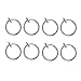 BODYA 4 Pair!8 of Surgical Steel Clip on Non-pierced Hoops Fake Nose Lip Ear Rings (13mm (1/2 Inch)) Piercing (Silver-8pcs)