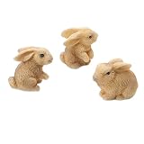 Darice Yard and Garden Minis - Rabbits - Resin - 3 pieces, Tan, 1 x 1 inch