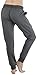 ToBeInStyle Women's Solid Print French Terry Jogger Pants - Charcoal - Medium