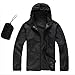 Men Women Lightweight Waterproof Rain Jacket UV Protect+Quick Dry Windproof Skin Coat Active Outdoor Hoodie Coat Cycling Running Sport Jacket with Storage Bag