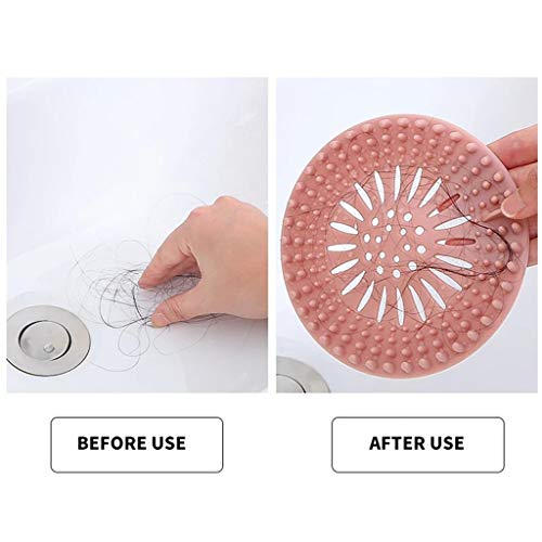 FunDiscount 5 Pack Silicone Hair Drain Catcher | Kitchen Sink Strainer | Bathroom Shower Sink Stopper | Drain Cover | Hair Trap | Bath Tub Protector for Floor Laundry Kitchen Bathroom Bathtub (5 PCS) - Thumbnail 4