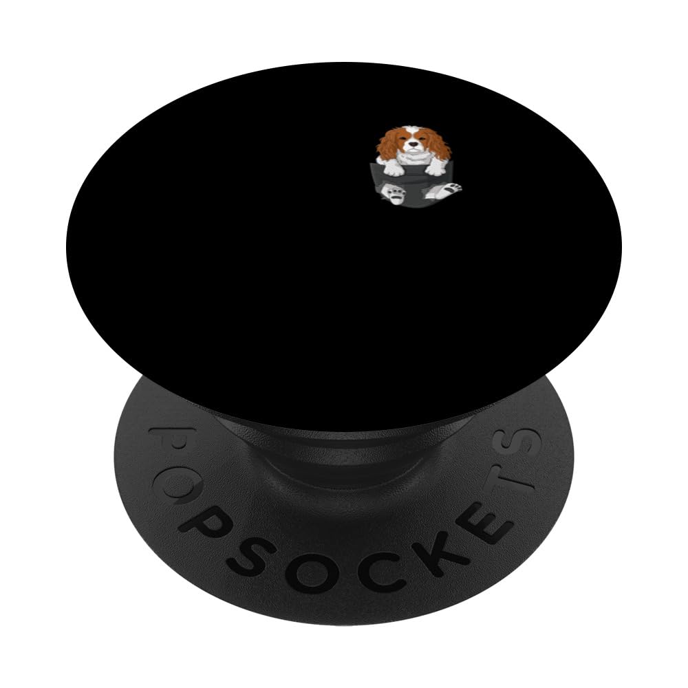 Chavalier King Charles Spaniel in chest pocket dog PopSockets Swappable PopGrip