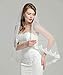 BEAUTELICATE Wedding Bridal Veil with Comb 1 Tier Eyelash Lace Trim Applique Edge Fingertip Length 37