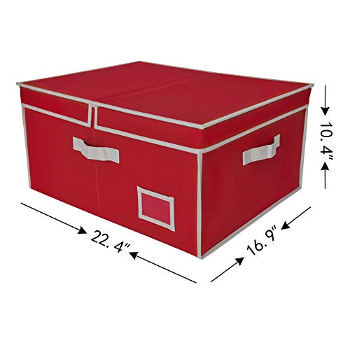 image for StorageWorks Ornament Storage Box Chest with Lid, with 3 Trays Holds U