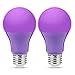 JandCase A19 Purple Light Bulbs, Halloween Purple Light Bulbs, 9W(60W Incandescent Equivalent), Halloween Color Light Bulb with E26 Medium Base, Living Room, Porch, Home Lighting, 2 Pack