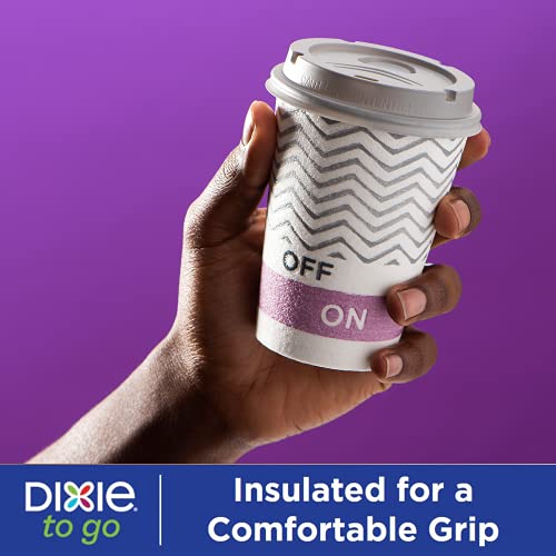 Dixie To Go Coffee Cups and Lids, 12 Oz, 26 Count, Assorted Designs