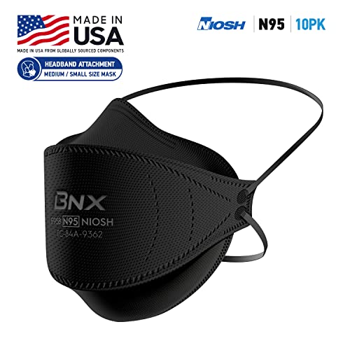 BNX N95 Mask Black NIOSH Certified MADE IN USA Particulate Respirator