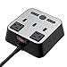 Yostyle Alarm Clock Charger w/3 USB Ports and 2 AC Outlets, 6ft Power Cord Charging Station Power Strip for Hotel Home,UL Tested (4 Dimmer Brightness,Snooze,ON/Off Switch,DST Time,Battery Backup)