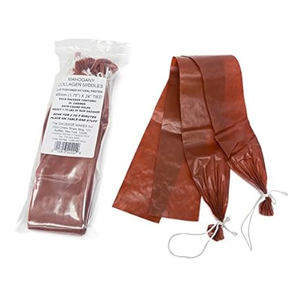 The Sausage Maker Mahogany Collagen Sausage Casings 47mm 1 7 8 X 24 Pre Tied 20 Pcs Amazon Com Grocery Gourmet Food