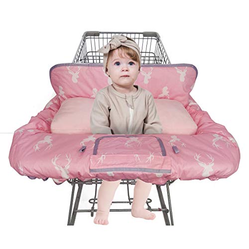 Shopping Cart Covers for Baby Girl with Supportive Pillow, Cotton cart