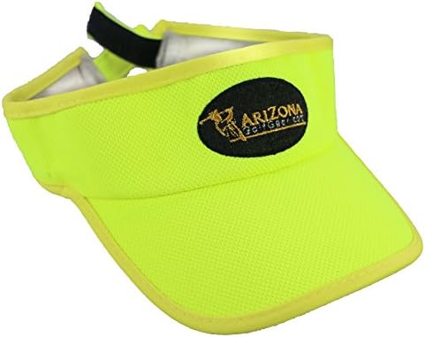 Golf Hat / Sun Visor Hat for Men & Women with Reflective Logo & Black Underbill to Reduce Sun Glare & Cool Fibre Mesh Material by Arizona Golf Gear (Yellow)
