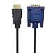 HDMI to VGA Cable, eBerry HDMI Male to VGA Male D-SUB 15 Pin M/M Connector Adapter Cable Cord Transmitter (NO SIGNAL CONVERSION FUNCTION), One-way Transmission from HDMI to VGA - 6ft/1.8m Black
