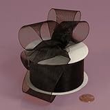 Black Shimmer Sheer Organza Ribbon, 1-1/2