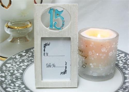 15 Birthday Mis Quince Turquoise White Picture Frame (12 Pieces)