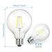 SHINE HAI G25 LED Vintage Filament Bulbs, 4W (40W Equivalent), 470 Lumens, 5000K Daylight White, 360° Beam Angle, E26 Base Globe Bulb, Pack of 6