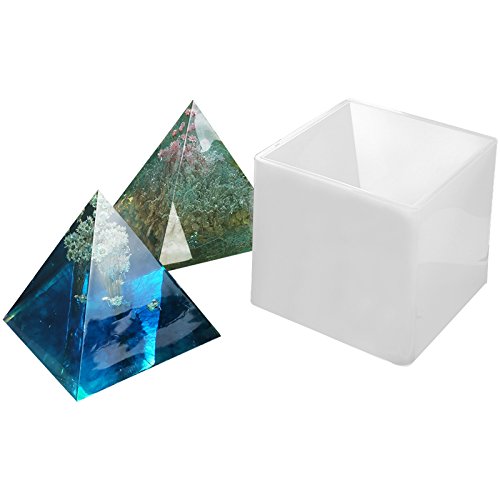 Funshowcase Pyramid Resin Epoxy Mold for Jewelry Making, Polymer Clay, Soap Making, Cabochon Gemstone Crafting Projects Extra Large 6x6"