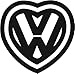 VW heart volkswagen jetta gti beetle ghia golf window sticker vinyl decal