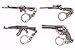 AVEC JOIE Mini Metal Shooting Gun Model Keychain Pendant Keyring Tank Sniper Rifle and Pistol Pendant Keychain Gift for Boyfriend Weaphones and Gun Enthusiasts