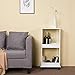 Yaheetech Wooden Slimline Rolling Cart Bathroom Kitchen Organizer Narrow Storage Cart Rack with 2 Shelves and Wheels Space Saver