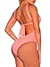 Meilidress Womens Sexy One Piece Bandage High Waisted Swimsuits Padded Bikini Beach Swimwear Pink