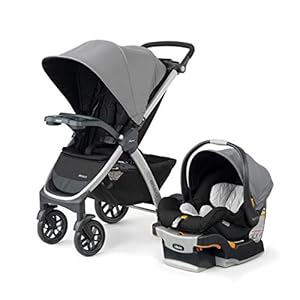 Chicco Bravo 3-in-1 Trio Travel System, Bravo Quick-Fold Stroller with KeyFit 30 Infant Car Seat and base, Car Seat and…