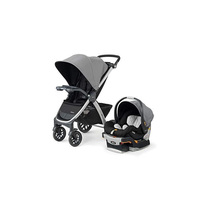 Chicco Bravo 3-in-1 Trio Travel System, Bravo Quick-Fold Stroller with KeyFit 30 Infant Car Seat and base, Car Seat and…