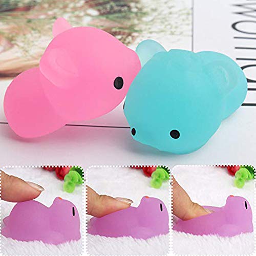 image for Babyrise 28 PCS Squishy Mochi Animals, Glow in The Dark Squishy Mochi 