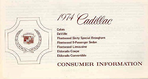 1974 Cadillac Consumer Info Brochure Eldorado Fleetwood