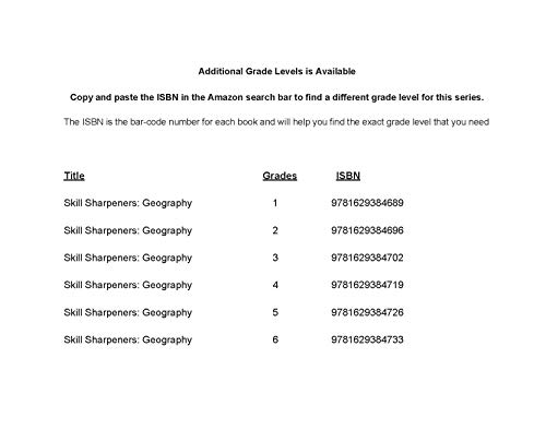 Skill Sharpeners Geography, Grade 6