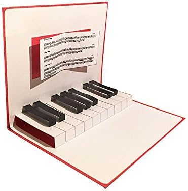 Amazon ポップアップグリーティングカード ピアノ鍵盤 レッド グリーティングカード 文房具 オフィス用品