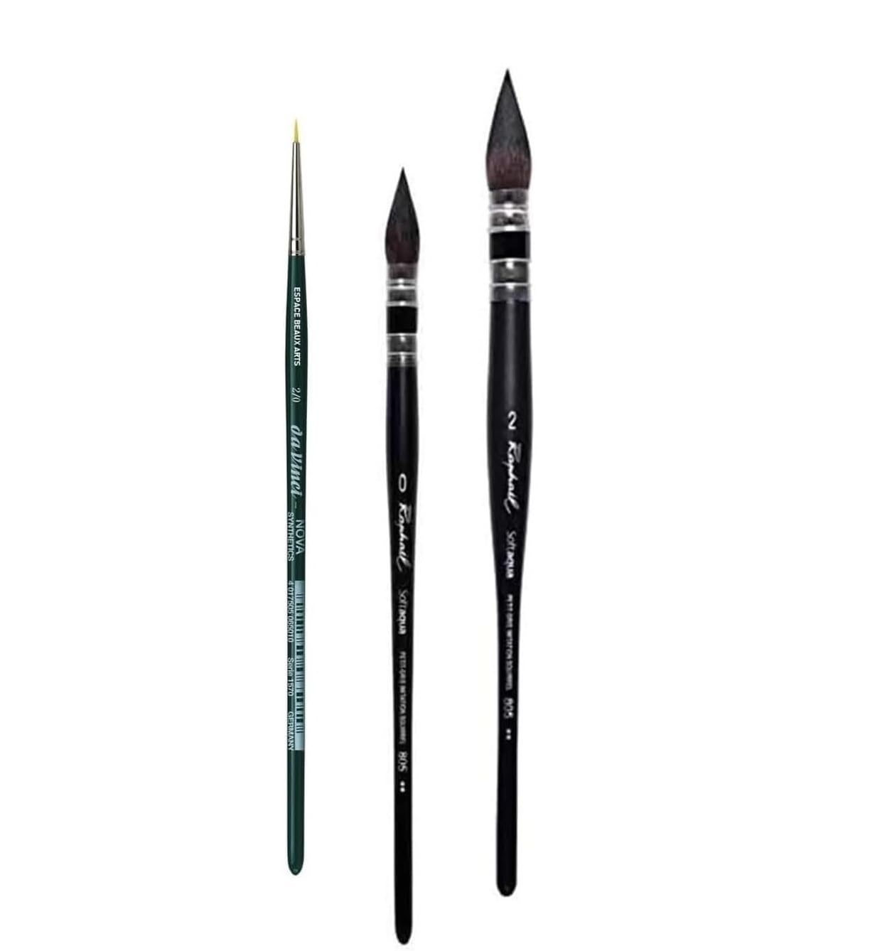 Raphael Lavis Softaqua Series 805 Vegans No. 0.2 and DaVinci Nova 1570 NO. 0/2