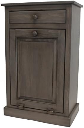 Pine Tilt Out Trash Bin (Pewter with Glaze)