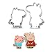 Antallcky Pig Piglet Cookie Cutters Stainless Steel Biscuit Molds Fondant Cookie Cutter Set Pastry Mold for Making Peppa Shaped Foods-2 Pack