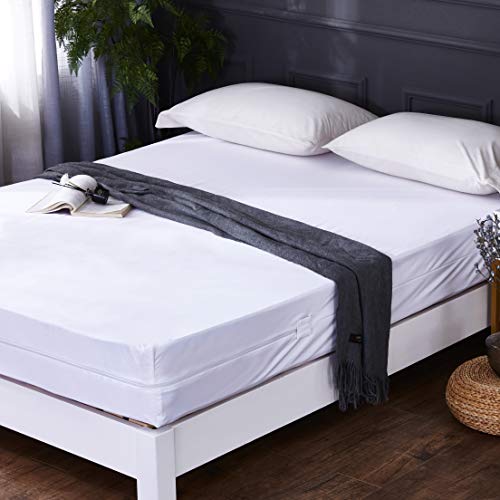 Everest Polyzip Mattress Encasement/Protector 100% Bed Bug -Dustmite Proof, Hypoallergenic,Machine Washable, Non-Waterproof, Breathable, Zipper Six-Sided Cover (RV-Short Queen-(60"x75"), 7-9" Depth)