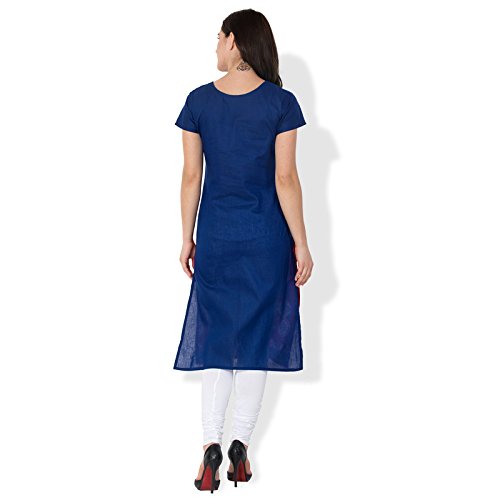 bluepocket kurti / kurta for women(cotton, cap sleeves, pink and blue)