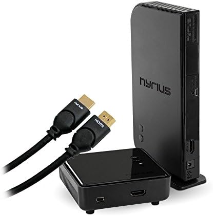 Nyrius ARIES Home HDMI Digital Wireless Transmitter &amp; Receiver for HD 1080p Video Streaming with IR Remote Extender &amp; Bonus Nyrius NWHD300 6' High Speed HDMI 1.4 Cable (2 HDMI Cables Total)