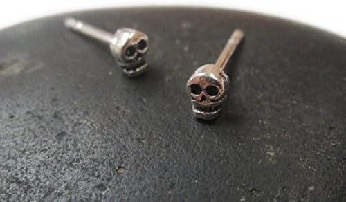 Teeny Tiny Sterling Silver Skull Earrings