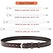 WHIPPY Genuine Leather Belt for Women Waist Belt with Brushed Alloy Buckle