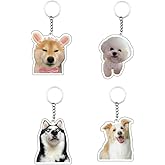 LNYMZD 4Pcs Funny Puppy Keychain Cute Dog Keychains Lovely Dog Talking Keyring Kawaii Pet Charm Funny Backpack Rings for Women's Men's Keyrings & Keychains #B
