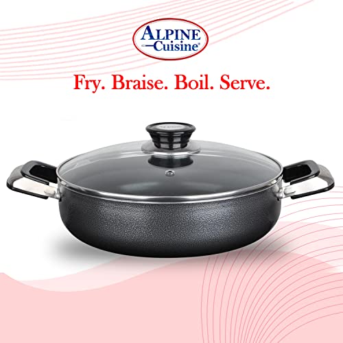 Alpine Cuisine Quart Non-stick Stock Pot with Tempered Glass - Main Image