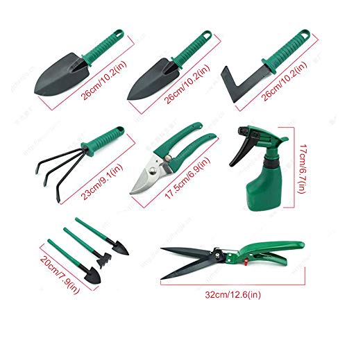 Leegoal Gardening Tools Set 10 Piece Heavy Cast Iron Head Ergonomically Handles Gardening Gifts Gardening Planting Home Gardening Flowers Vegetables Potted Trim Loosing Planting Tools - Thumbnail 6