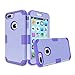 LONTECT for iPhone 7 Plus Case Hybrid Heavy Duty Shockproof Full-Body Protective Case with Dual Layer [Hard PC+ Soft Silicone] Impact Protection for Apple iPhone 7 Plus - Light Purple