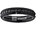 Metal Masters Co. 4MM Black Brushed Round Cut Women's Eternity Titanium Ring Wedding Band with Black Cubic Zirconia CZ
