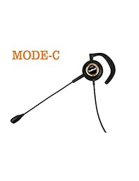 triproc 3 en 1, manos libres DC monoaural auricular de teléfono para teléfono fijo teléfonos, con regulador de volumen y Mute, 3 tipos de desgaste, modo compatible para Jabra Cisco Polycom Panasonic