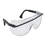 Uvex Astro OTG 3001 Wraparound Safety Glasses, Black Plastic Frame, Clear Lens - Includes 1 pair of safety glasses.