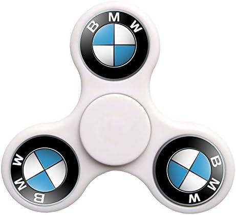 BMW Car Logo Tri-Spinner Fidget Toy Plastic EDC Hand Spinner For Autism and ADHD Rotation Time Long Anti Stress Toys-White