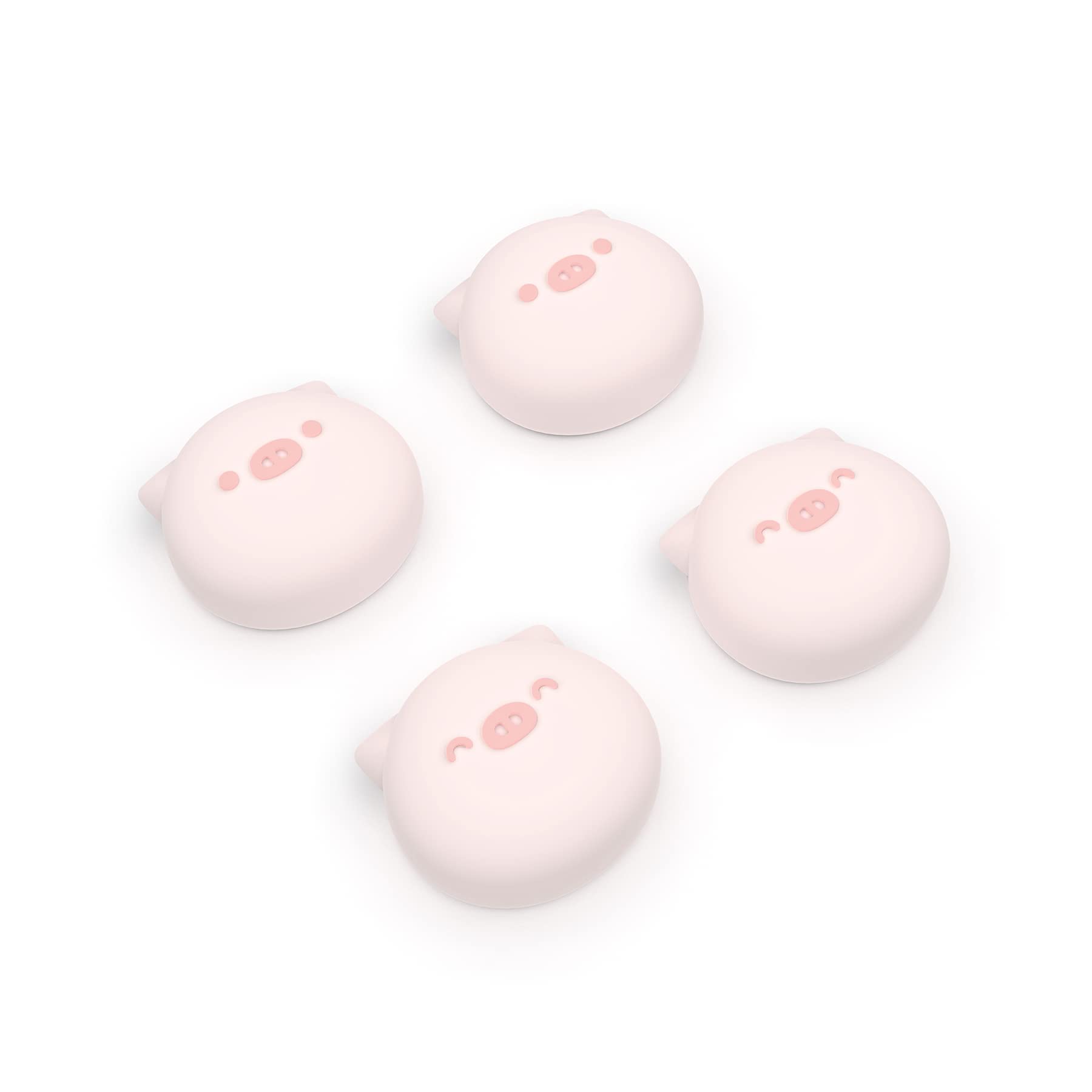 PlayVital Chubby Piggy Joystick Caps for Nintendo Switch, Thumbstick Caps for Switch Lite, Analog Cover for Switch OLED Joycon Thumb Grip Caps for Switch & Switch Lite & Switch OLED - Millennial Pink